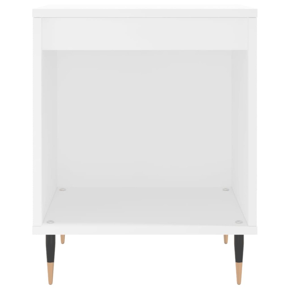 Mesita de noche madera contrachapada blanco 40x35x50