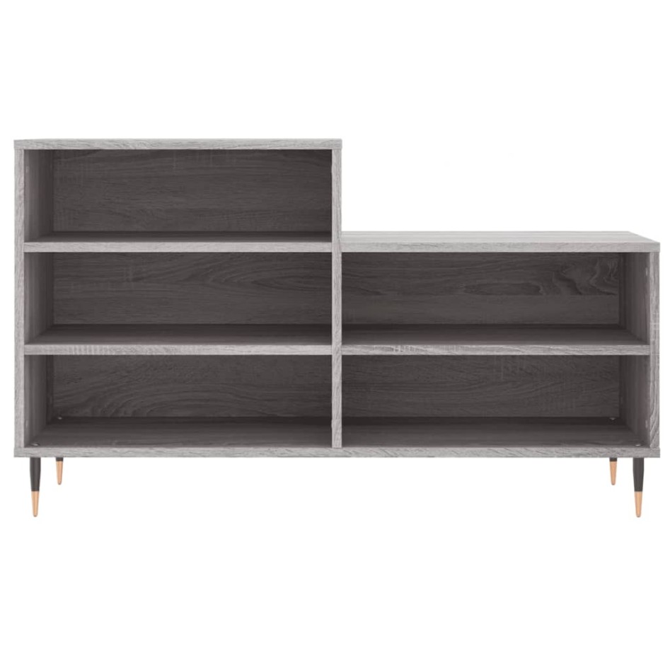 Mueble zapatero madera contrachapada gris Sonoma 102x36x60