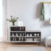 Mueble zapatero madera contrachapada gris hormigón 102x36x60 cm
