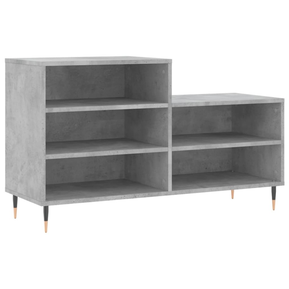 Mueble zapatero madera contrachapada gris hormigón 102x36x60