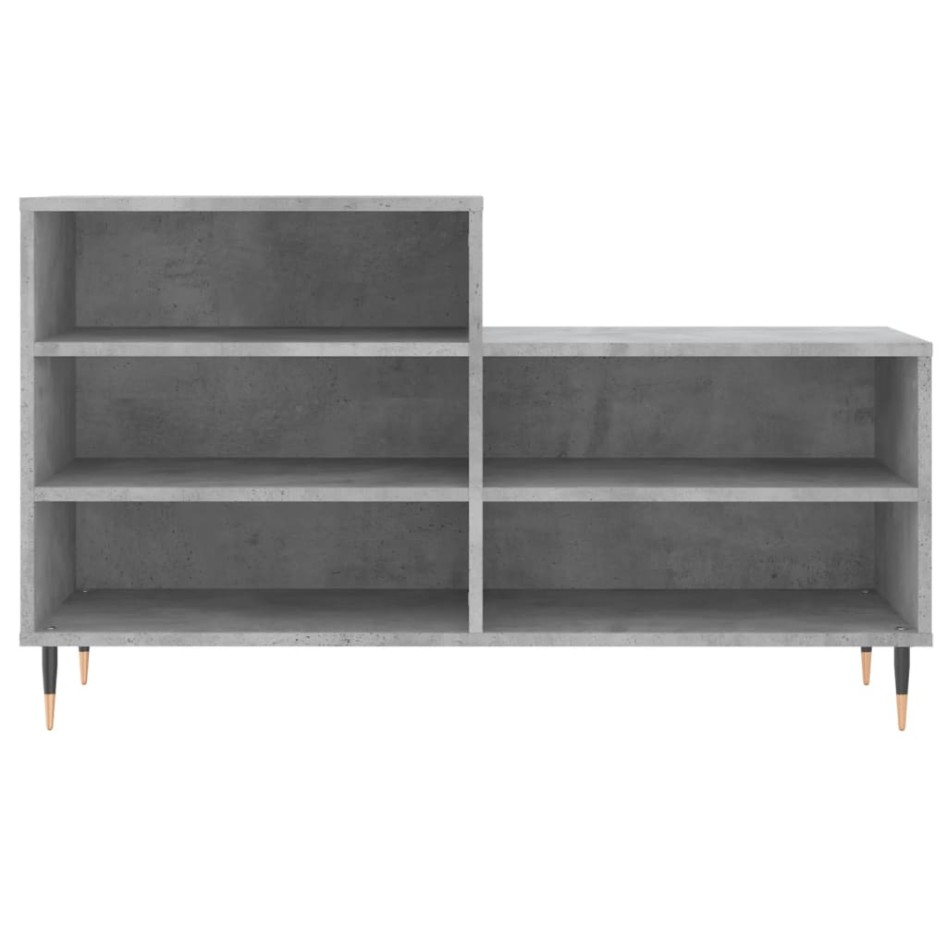 Mueble zapatero madera contrachapada gris hormigón 102x36x60