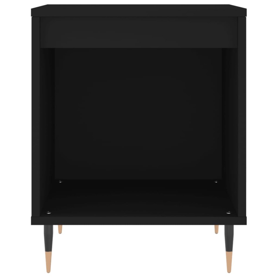 Mesita de noche madera de ingeniería negro 40x35x50