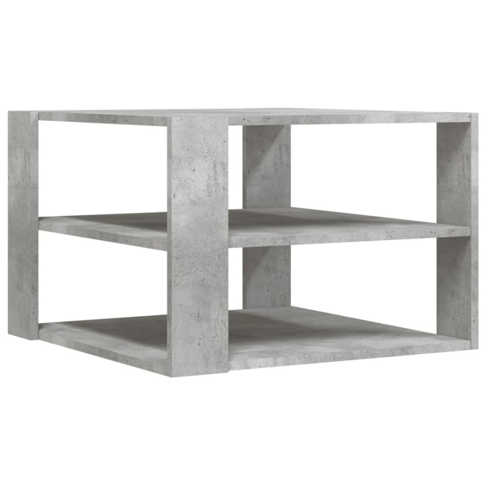 Mesa de centro madera ingeniería gris hormigón 59,5x59,5x40