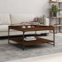 Mesa centro madera ingeniería y hierro roble marrón 80x80x45