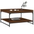 Mesa centro madera ingeniería y hierro roble marrón 80x80x45