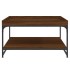 Mesa centro madera ingeniería y hierro roble marrón 80x80x45