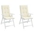 Cojín silla de jardín respaldo alto 2 uds tela crema