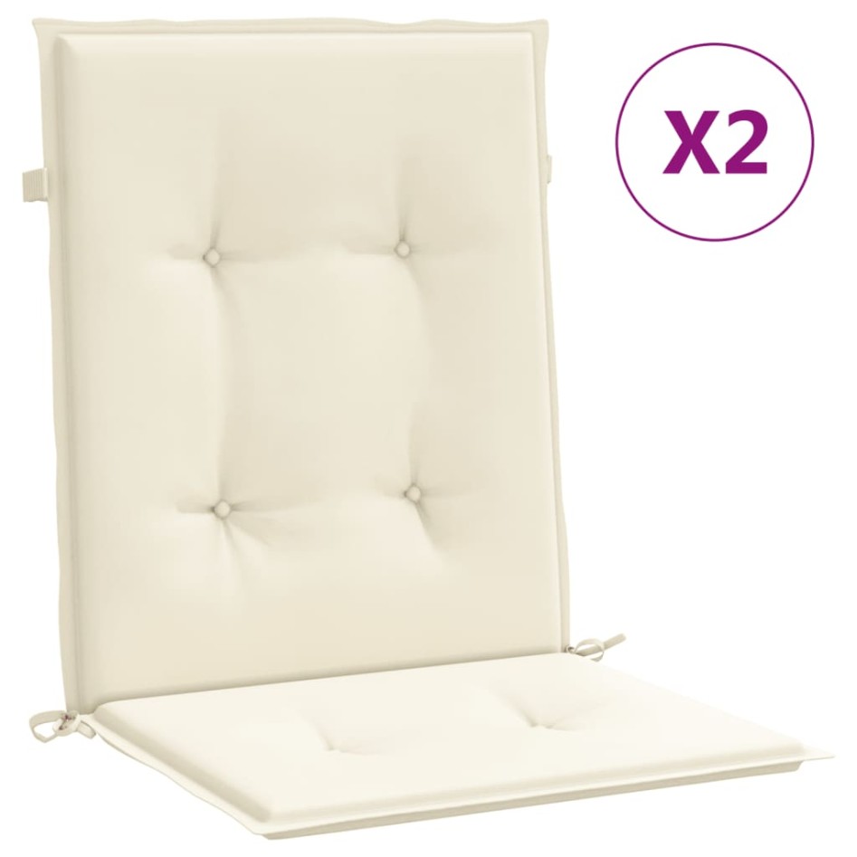 Cojín silla jardín respaldo bajo 2 uds tela Oxford