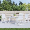 Cojín silla jardín respaldo bajo 4 uds tela Oxford crema