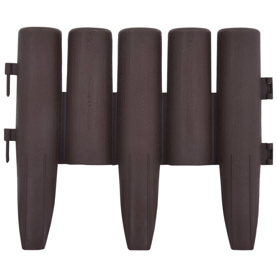 Bordes de jardín 36 unidades PP marrón 10