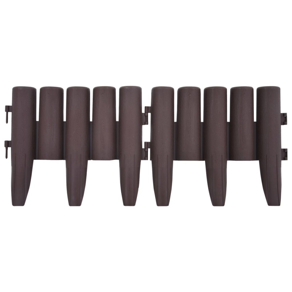 Bordes de jardín 36 unidades PP marrón 10