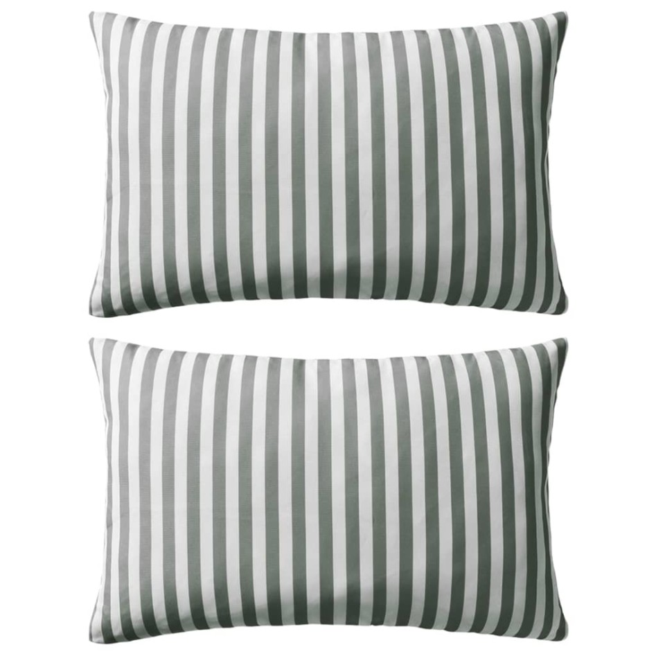 Cojines para exterior a rayas 60x40 cm gris 2