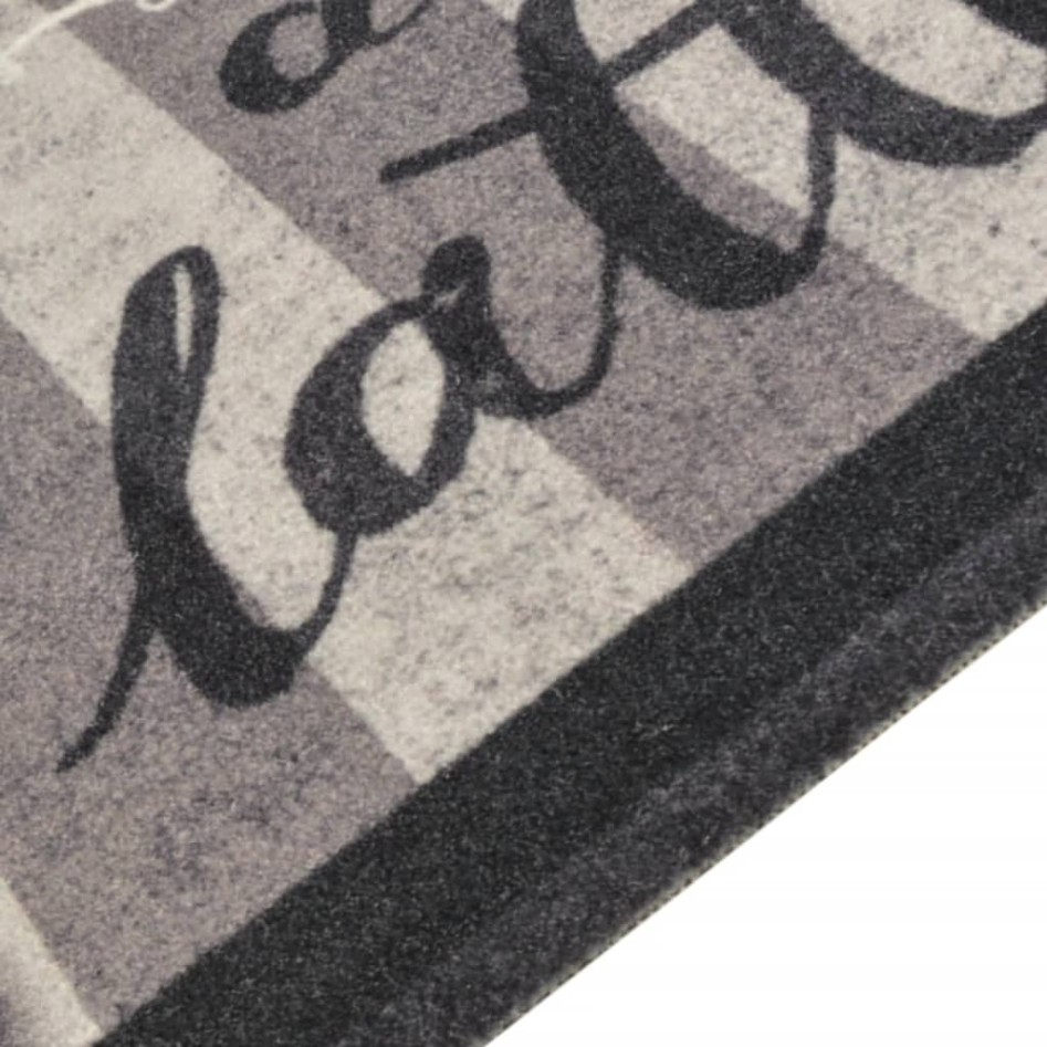 Alfombra de cocina lavable terciopelo negro café 45x150