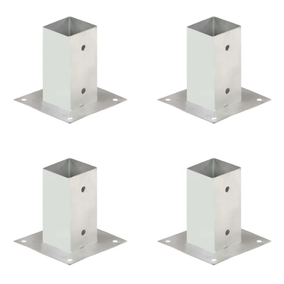 Anclajes para postes 4 unidades metal galvanizados 71