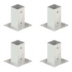 Anclajes para postes 4 unidades metal galvanizados 71 mm