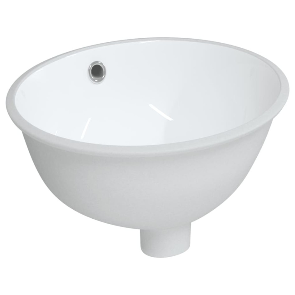 Lavabo de baño ovalado cerámica blanco 33x29x16,5