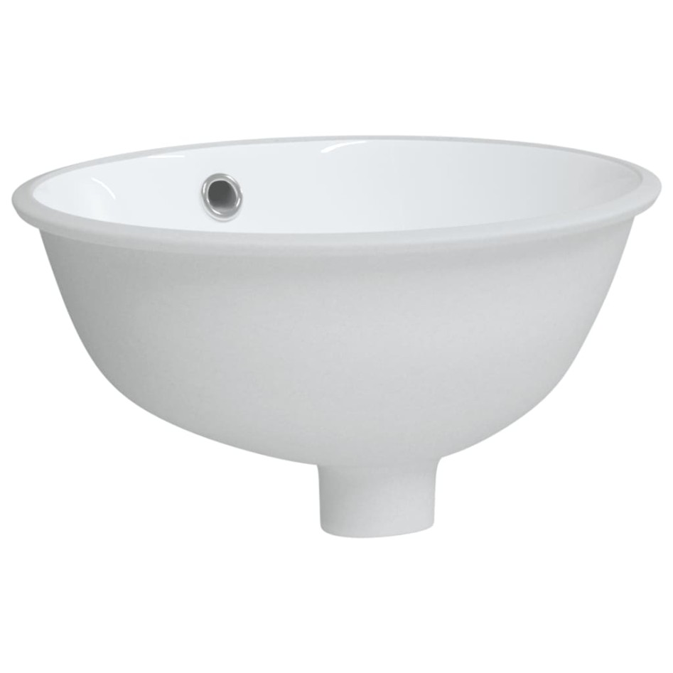 Lavabo de baño ovalado cerámica blanco 33x29x16,5