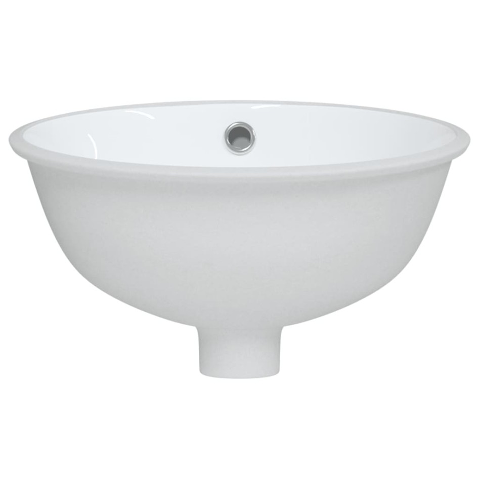 Lavabo de baño ovalado cerámica blanco 33x29x16,5