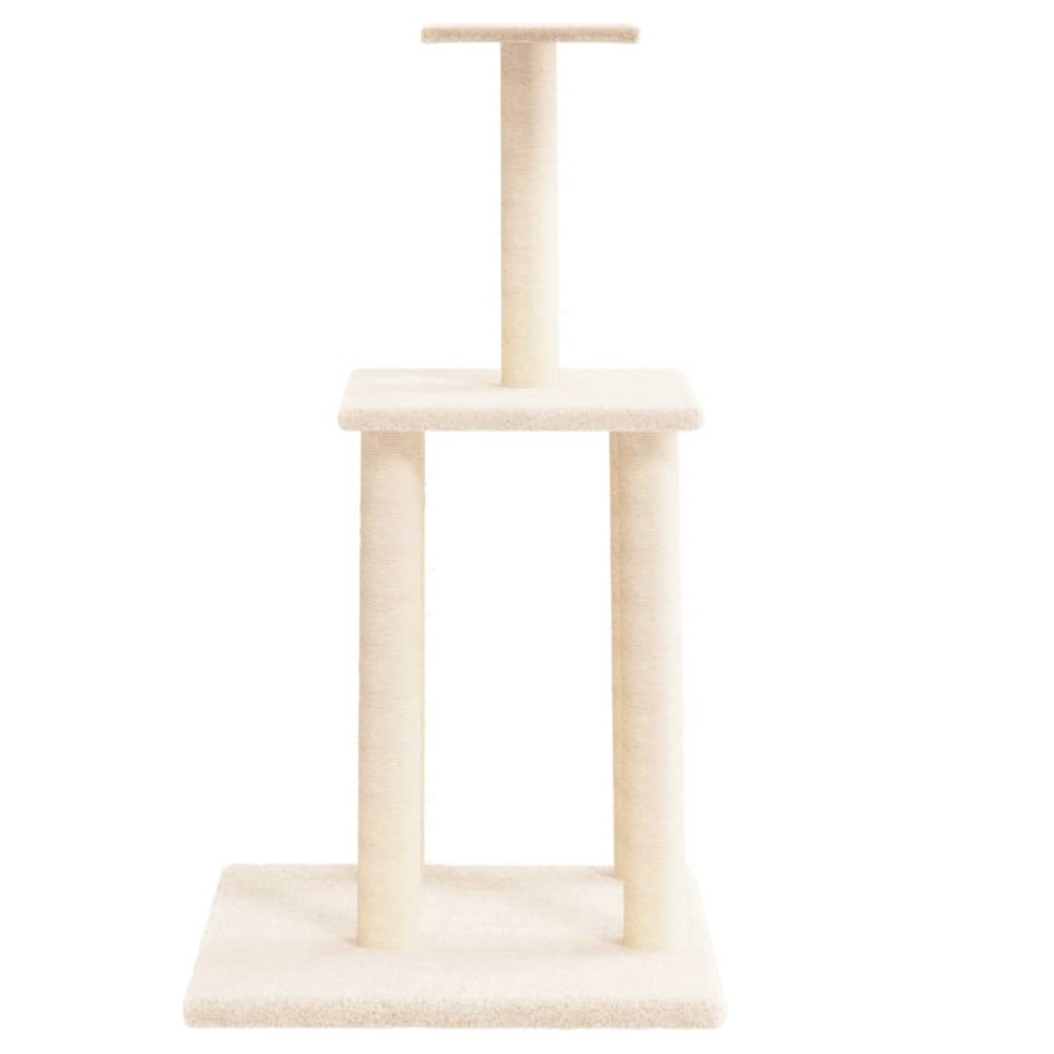 Rascador para gatos con postes de sisal color crema 85,5