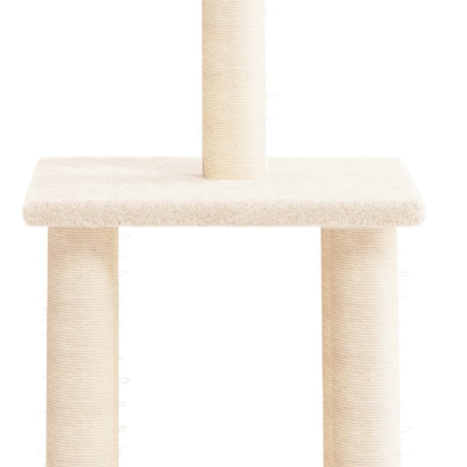 Rascador para gatos con postes de sisal color crema 85,5
