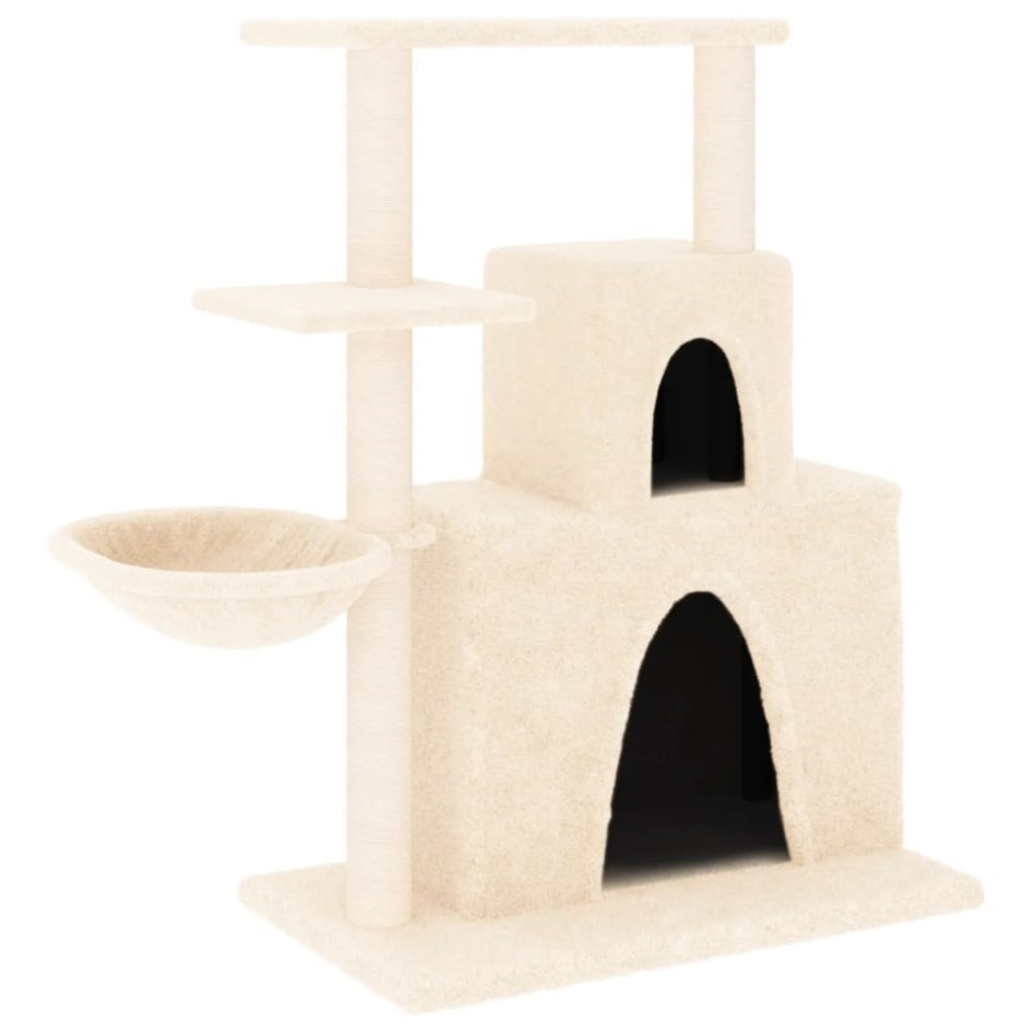 Rascador para gatos con postes de sisal color crema 83