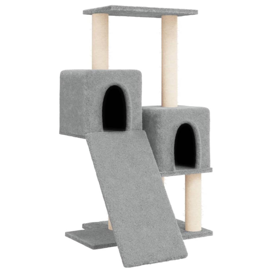 Rascador para gatos con postes de sisal gris claro 82