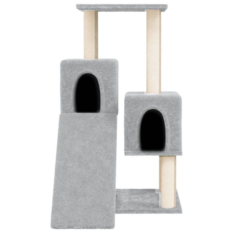 Rascador para gatos con postes de sisal gris claro 82