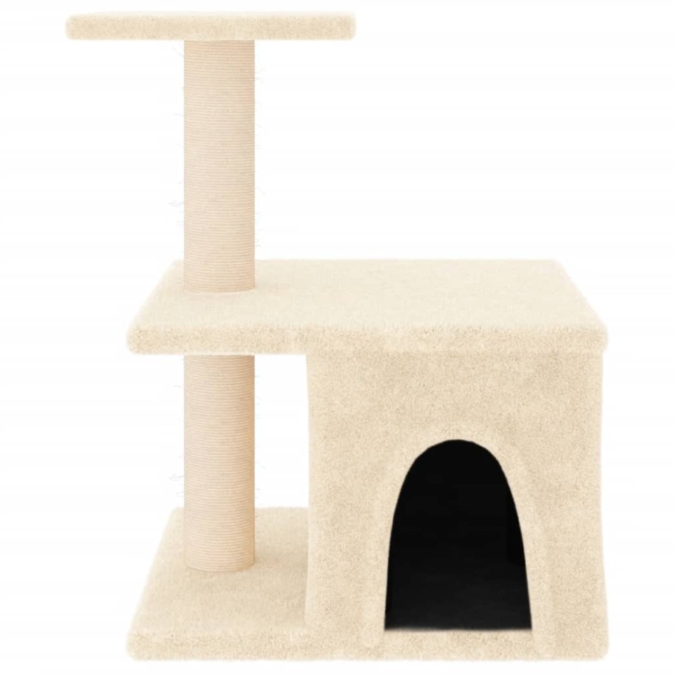 Rascador para gatos con postes de sisal color crema 48