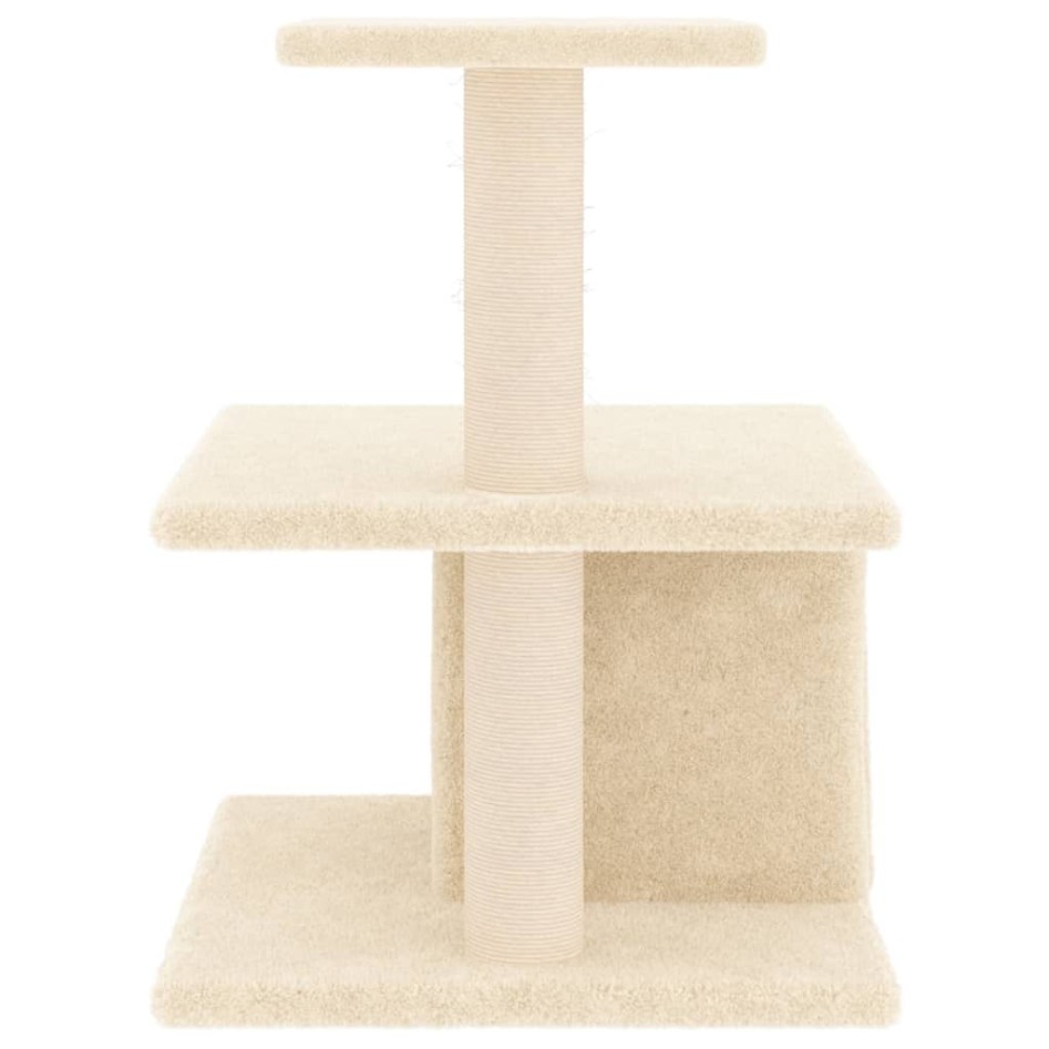 Rascador para gatos con postes de sisal color crema 48