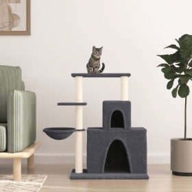 Rascador para gatos con postes de sisal gris oscuro 83
