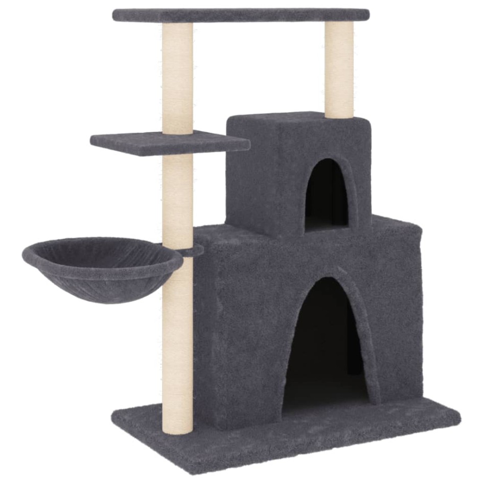 Rascador para gatos con postes de sisal gris oscuro 83