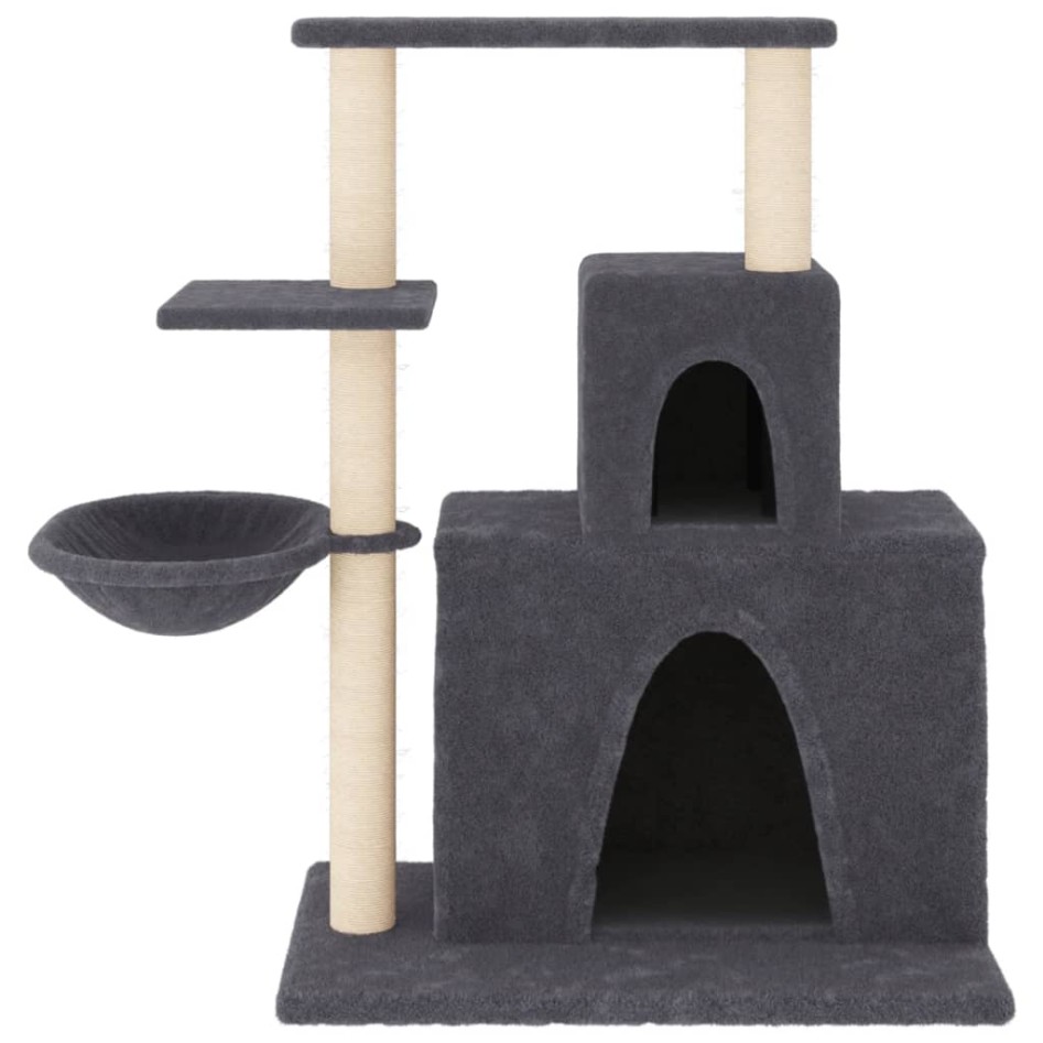 Rascador para gatos con postes de sisal gris oscuro 83