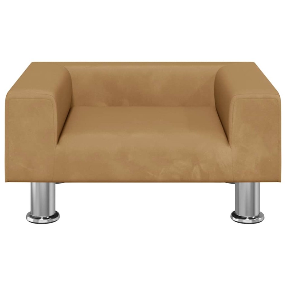 Cama para perros de terciopelo marrón 50x40x26,5