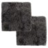 Cojines de silla 2 uds piel de oveja real gris claro 40x40