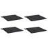 Cojines de silla de jardín 4 uds tela Oxford negro 50x50x3