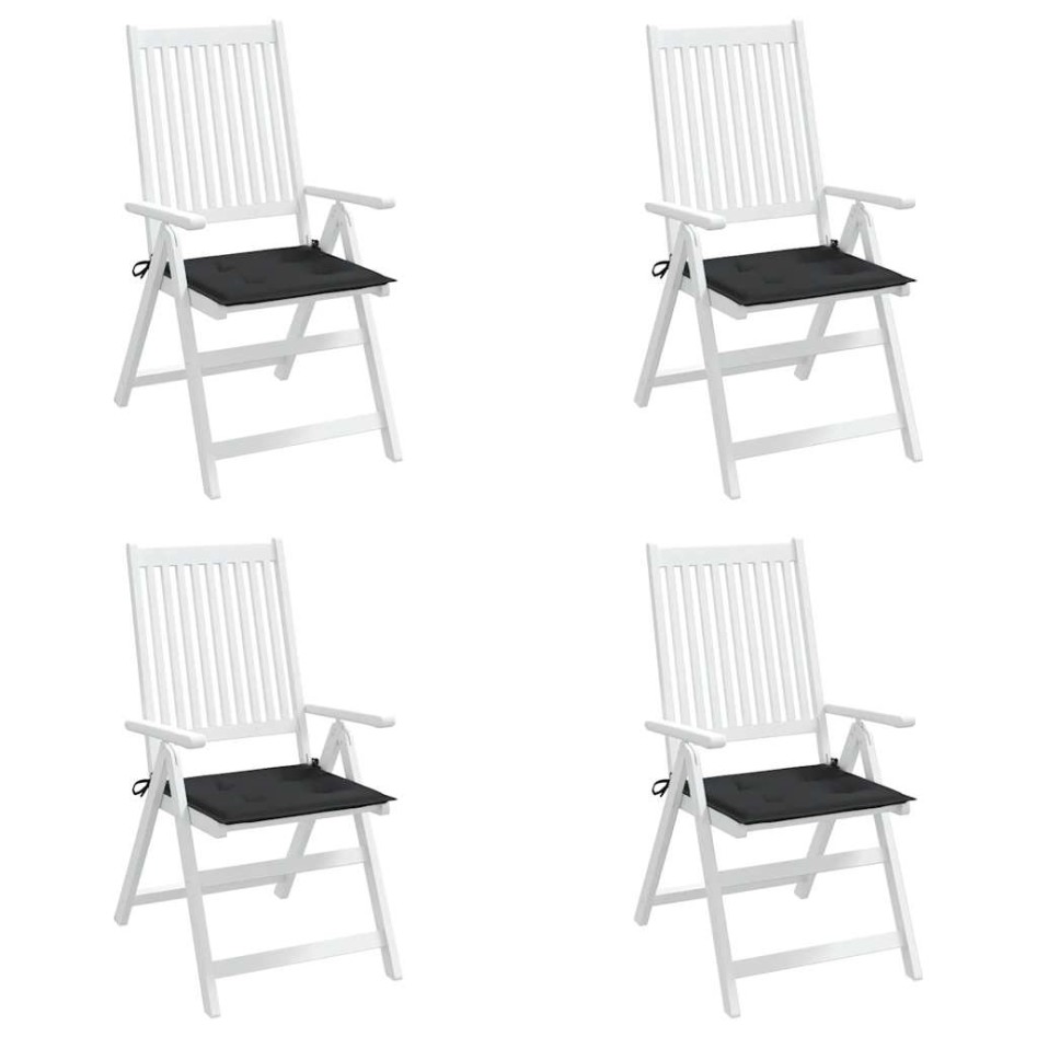 Cojines de silla de jardín 4 uds tela Oxford negro 50x50x3