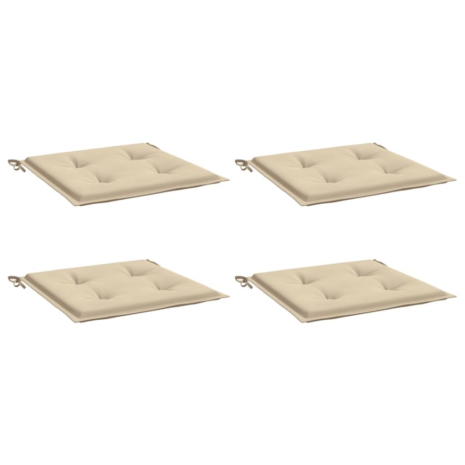 Cojines de silla de jardín 4 uds tela Oxford beige 50x50x3