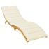 Cojín de tumbona de tela Oxford crema 200x60x3