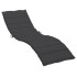Cojín de tumbona de tela Oxford negro 200x50x3
