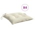 Cojines de silla de jardín 4 uds tela Oxford crema 40x40x7