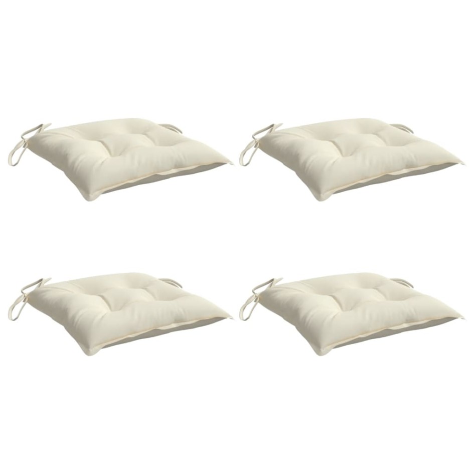 Cojines de silla de jardín 4 uds tela Oxford crema 40x40x7