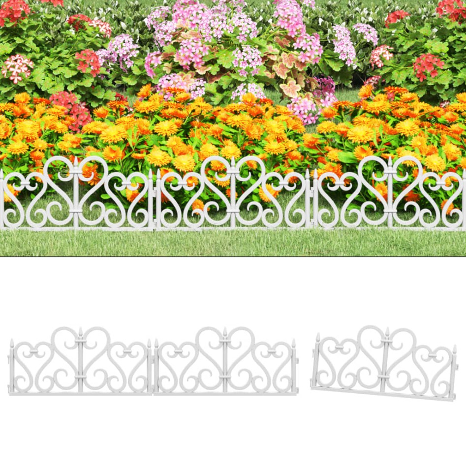 Borduras de jardín 17 unidades PP blanco 10