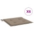 Cojines de silla de jardín 6 uds tela Oxford taupé 40x40x3