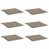 Cojines de silla de jardín 6 uds tela Oxford taupé 40x40x3