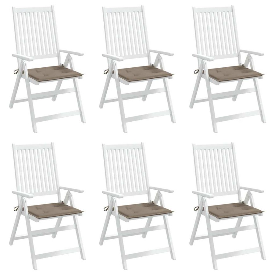 Cojines de silla de jardín 6 uds tela Oxford taupé 40x40x3