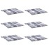 Cojines de silla de jardín 6 uds tela a cuadros gris 50x50x3