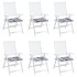 Cojines de silla de jardín 6 uds tela a cuadros gris 50x50x3