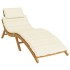 Cojín de tumbona de tela Oxford crema 186x58x3