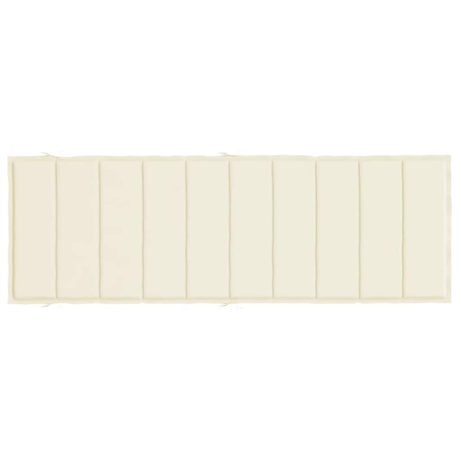 Cojín de tumbona de tela Oxford crema 186x58x3