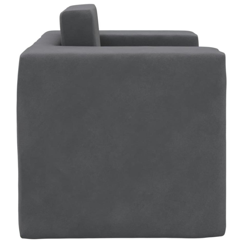 Sofá cama infantil felpa suave gris